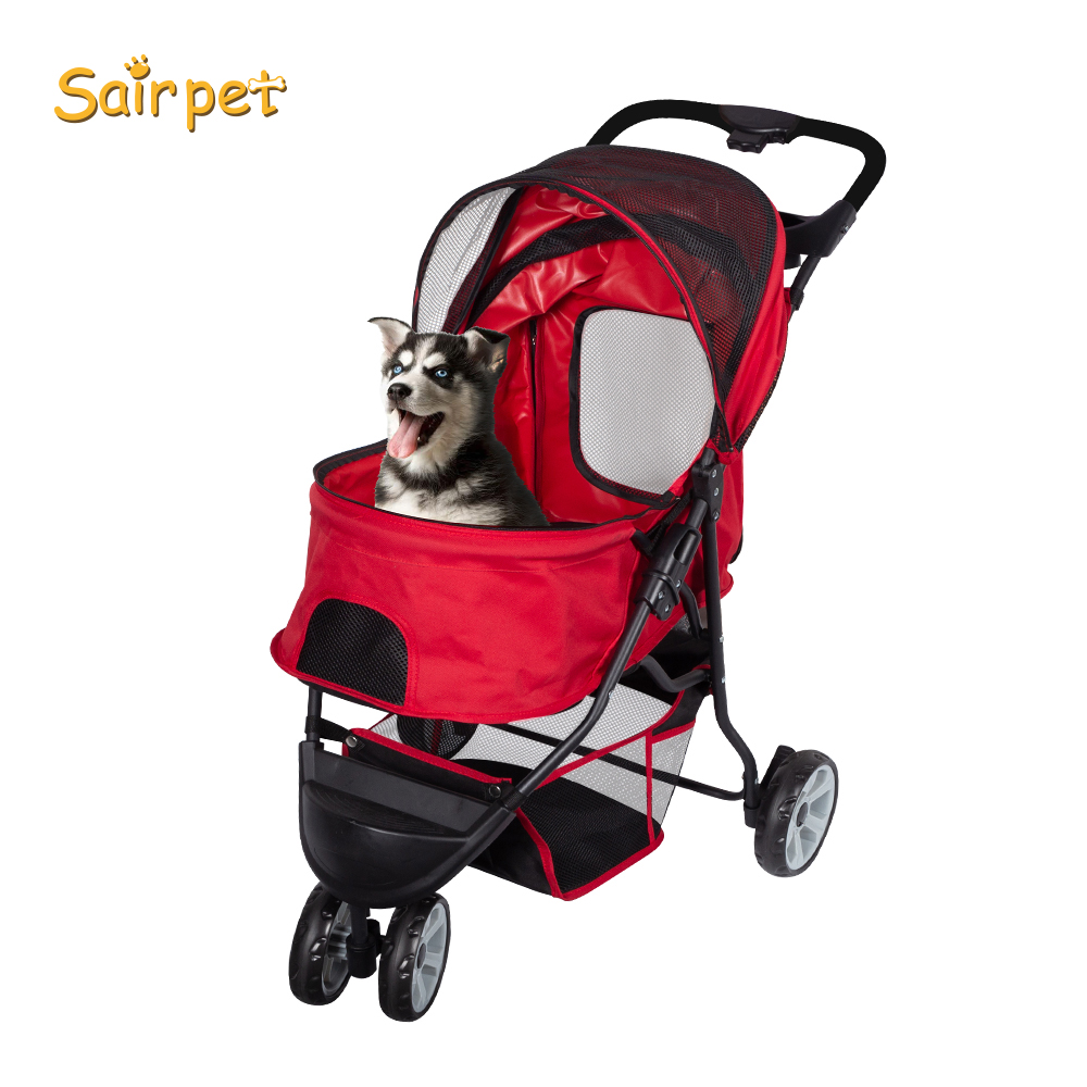 Light Weight Black Faytn Pet Stroller 4 Wheels Cart Compact and Portable Folding Pet Stroller for Dog Cat 